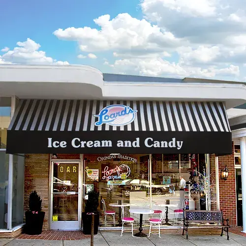 Front of Loard's Ice Cream & Candy Parlor in Orinda, CA